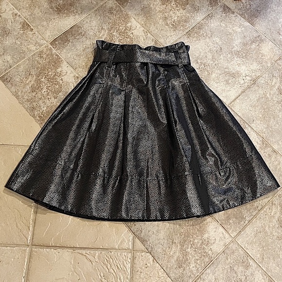 🆕 Express silver & black sash bow tie a line knee length full high rise … - Picture 7 of 9